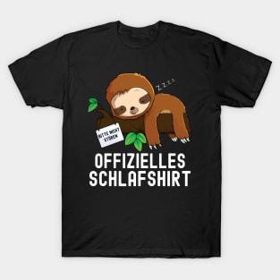 Geschenkidee Geburtstag Langschläfer Morgenmuffel , Kurzarm, Offizielles Schlafshirt Faultier Nachthemd Pyjama Geschenk T-Shirt